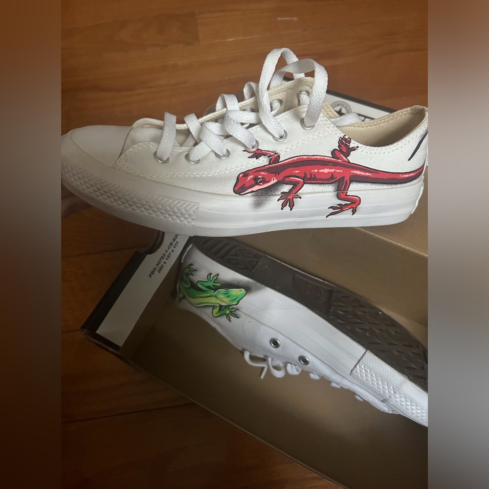 Converse with colorful lizards